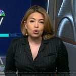 Gilma Avalos’s black pinstripe blazer dress on NBC News Daily