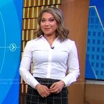 Ginger’s black windowpane pencil skirt on Good Morning America