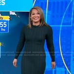 Ginger’s green cable knit sweater dress on Good Morning America