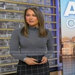 Ginger’s black windowpane pencil skirt on Good Morning America
