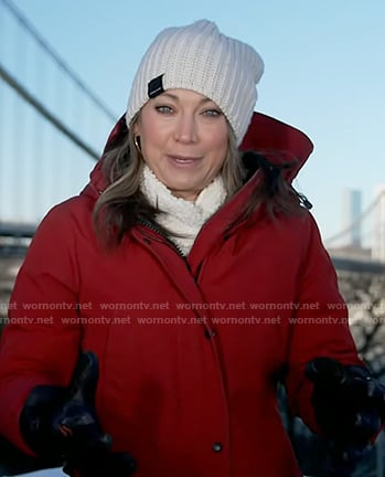 Ginger's red hooded jacket on Good Morning America