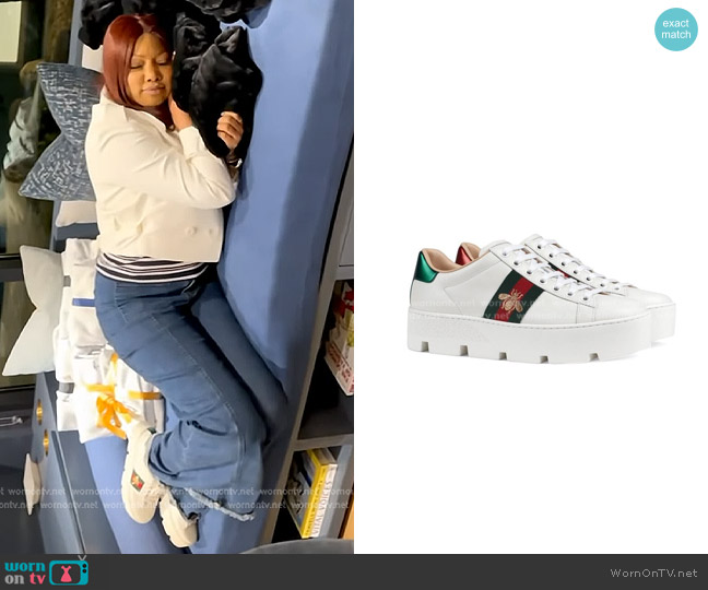 Gucci Ace Platform Sneaker worn by Garcelle Beauvais on The Real Housewives of Beverly Hills