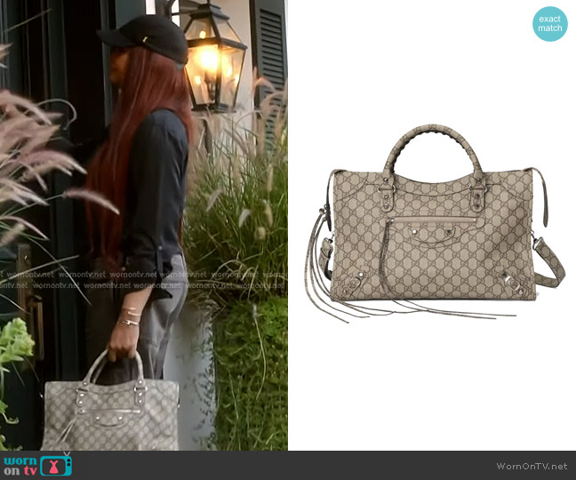 Gucci x Balenciaga The Hacker Project Medium Neo Classic Bag worn by Garcelle Beauvais on The Real Housewives of Beverly Hills