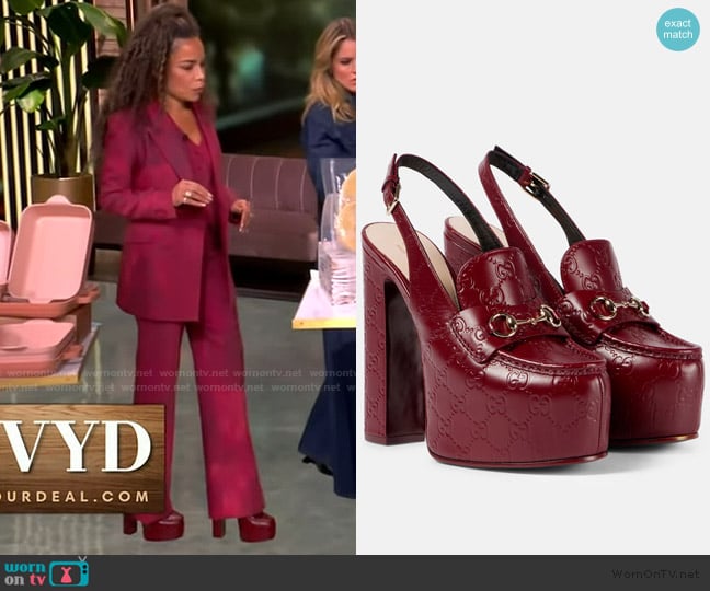 Gucci Horsebit Platform Loafer Slingback worn by Sunny Hostin on The View