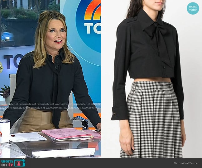 Gucci Cotton Poplin Shirt worn by Savannah Guthrie on Today