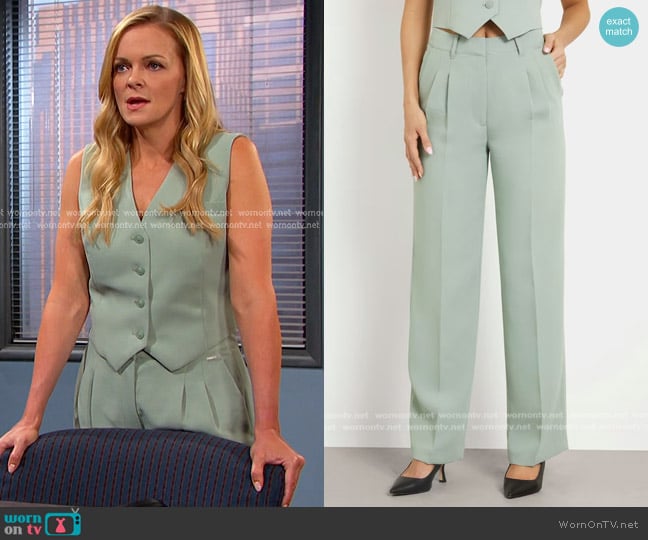 Guess Adele Pleated Pants worn by Belle Brady (Martha Madison) on Days of our Lives