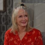 Hattie’s red tiger print pajamas on Days of our Lives