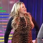 Heather McMahan’s leopard velvet mini dress on Today