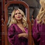 Holly’s purple lace chemise and robe on Days of our Lives