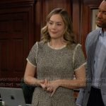 Hope’s black and cream tweed dress on The Bold and the Beautiful