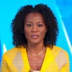 Janai’s yellow argyle cardigan on Good Morning America