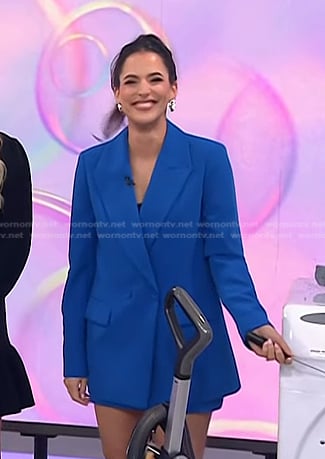 Janelle Lam's blue blazer and mini skirt on Today