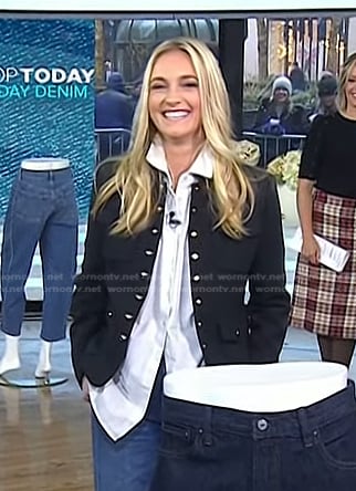 Jasmine Snow's black button detail jacket on Today