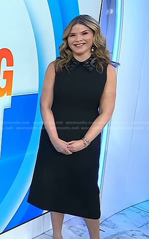 Jenna's black embellished collar sleeveless dress on Today