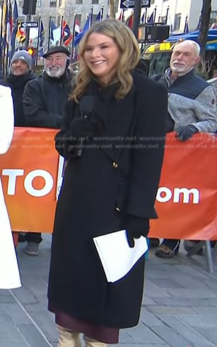 Jenna's black side button coat on Today