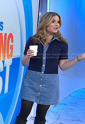 Jenna's blue colorblock denim dress on Today