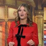 Jenna’s red bow jacket and jeans on Today