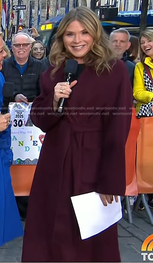 Jenna’s burgundy wrap coat on Today