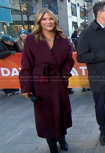 Jenna’s burgundy wrap coat on Today