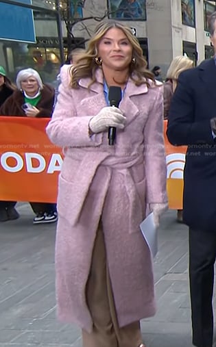 Jenna’s pink mohair wrap coat on Today