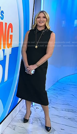 Jenna's black embellished collar sleeveless dress on Today