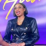 Jennifer’s black leather blazer dress on The Jennifer Hudson Show