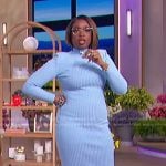 Jennifer’s blue ribbed dress on The Jennifer Hudson Show