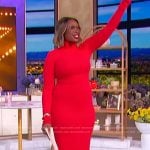 Jennifer’s red long sleeve dress on The Jennifer Hudson Show