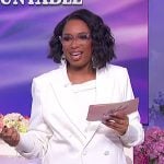 Jennifer’s white blazer and fringe skirt on The Jennifer Hudson Show