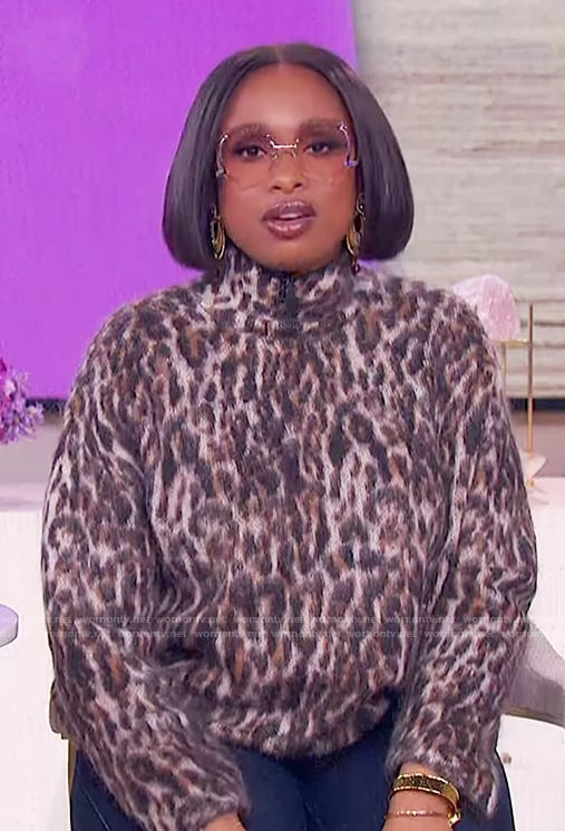 Jennifer's leopard mohair sweater on The Jennifer Hudson Show