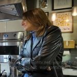 Jill Schlesinger’s leather blazer on CBS Mornings