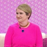 Jillian Bell’s pink ribbed knit sweater on Today