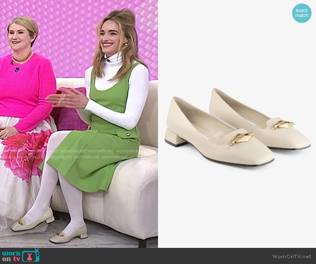 Jimmy Choo Ravi Flat Shoes worn by Brianne Howey on Today