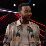 John Legend’s pink graphic print bomber jacket on The Voice