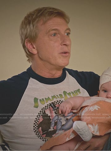 Johnny's Summer Strut print tee on Cobra Kai