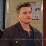 Johhny’s blue henley shirt and black trucker jacket on Days of our Lives