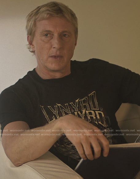 Johnny's Lynyrd Skynyrd graphic tee on Cobra Kai