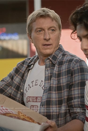 Johnny's grey plaid shirt on Cobra Kai