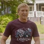 Johnny’s Cathedral Lakes graphic tee on Cobra Kai