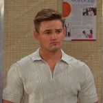 Johnny’s textured half-zip polo shirt on Days of our Lives