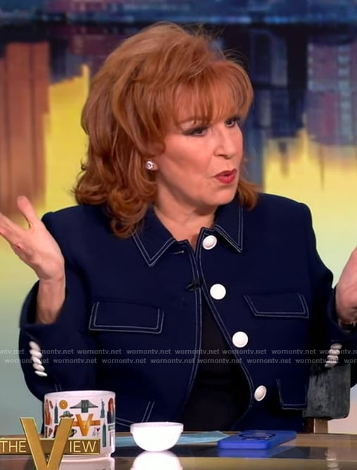 Joy's contrast stitch jacket on The View