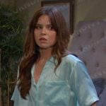 Joy’s blue cropped pajama shirt and pants on Days of our Lives