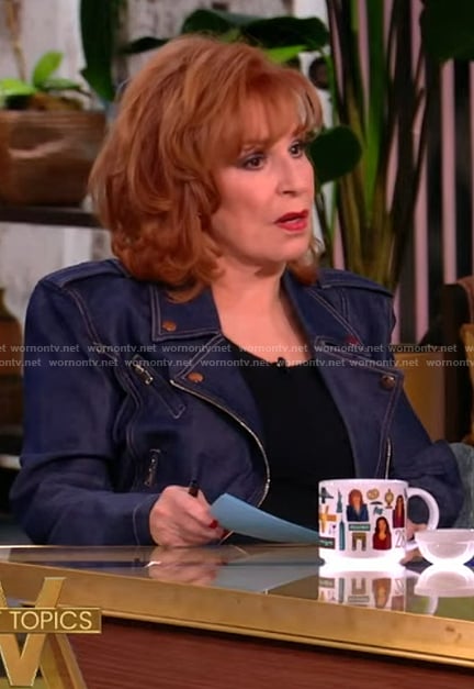 Joy’s denim moto jacket on The View