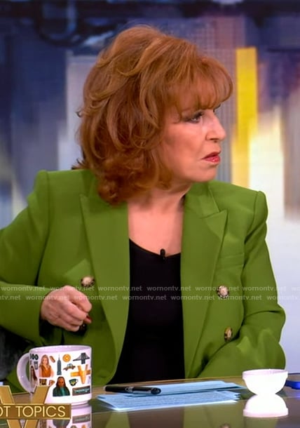 Joy's green double breasted blazer on The View