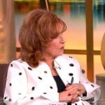 Joy’s white grommet embellished jacket on The View