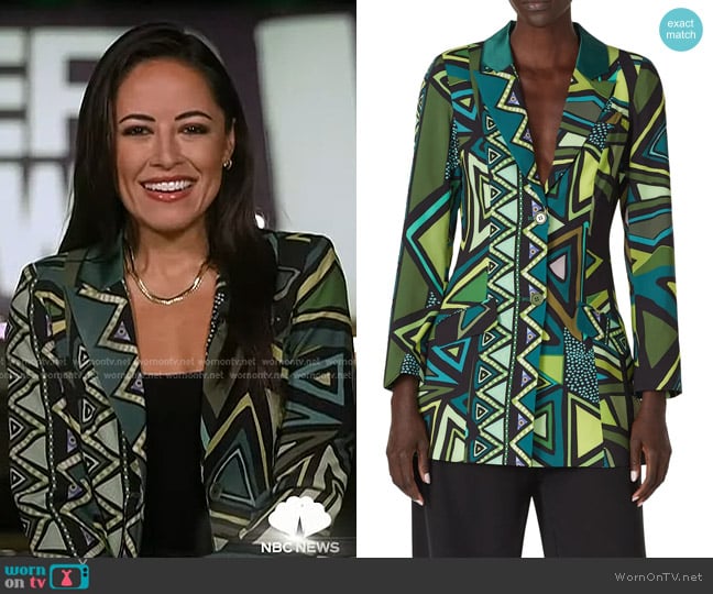 Kahindo Tuxedo Blazer in Green worn by Kaylee Hartung on Today