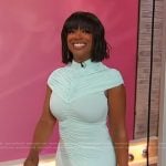 Kandi Burruss’s light blue gathered mesh dress on Sherri