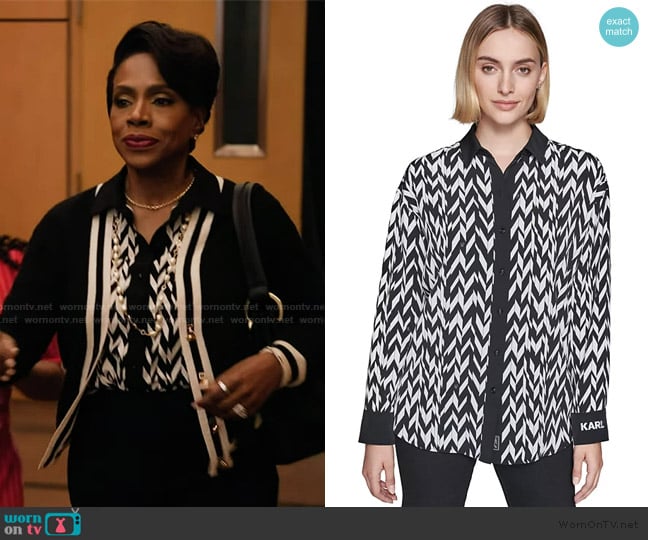 Barbara’s zig-zag print blouse on Abbott Elementary