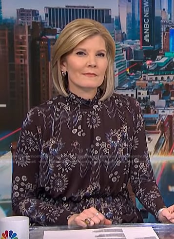 Kate's brown floral print top on NBC News Daily