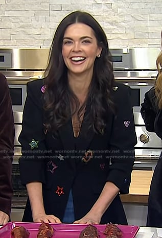 Katie Lee’s black embellished blazer on Today